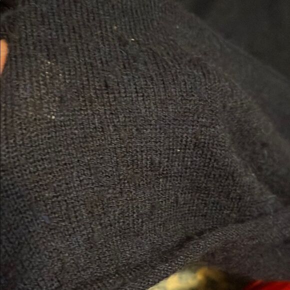 Garnet Hill Blue Baby Alpaca V-Neck Wide Sleeve Pullover Sweater Modern Office - Picture 12 of 12